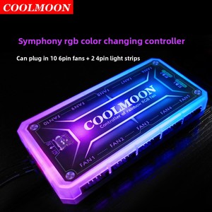 <span class=keywords><strong>Coolmoon</strong></span> ตัวควบคุมพัดลมเคส6P ขนาดเล็กพร้อมฮับพัดลมเปลี่ยนสี <span class=keywords><strong>RGB</strong></span> สำหรับคอมพิวเตอร์เดสก์ท็อป (วัสดุ ABS) - Product Image 2
