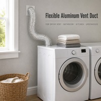 Tuyau flexible en aluminium compressible rétractable avec fil spiralé pour tuyau de ventilation de sèche-linge et système de ventilation HVAC