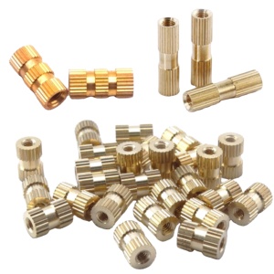 Nhà máy trực tiếp tùy chỉnh Knurled chèn hạt M1 M1.2 M1.4 <span class=keywords><strong>M1.6</strong></span> M2 M2.5 M3 M4 M5 M6 M8 M10 M12 1/4-20 đồng thau chèn hạt cho nhựa - Product Image 1