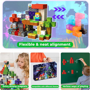 Jouets <span class=keywords><strong>de</strong></span> Blocs <span class=keywords><strong>de</strong></span> Construction Magnétiques Portail Forestier, Cubes Magnétiques, Jouets Magnétiques pour Cadeaux d'Anniversaire Montessori pour Tout-Petits - Product Image 4
