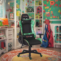 Chaise de jeu ergonomique moderne pour enfants à hauteur réglable, pivotante, en cuir PU, avec inclinaison à 180 degrés