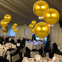 MTF — ballon rond or Laser 4D de 22 pouces, vente en gros, en feuille d'aluminium, à hélium, pour fête d'anniversaire mariage, saint-valentin