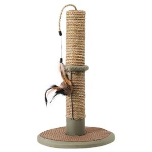 Toptan kedi tırmalama sütunu kapalı yavru kedi aktivite Scratcher Premium saman halat çizik ağacı sarkan topu ile - Product Image 1