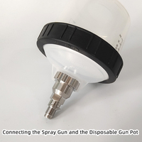 Adaptador de Vaso para Pistola de Pintura, Rosca de 10mm*1.0mm, Conector para Vaso de Pintura Compatible con SATA Minijet 3000 B Minijet 4, Vaso de Pintura Desechable