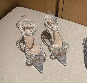 Estate elegante di alta tasso di riacquisto bling nude <span class=keywords><strong>tacchi</strong></span> a spillo a punta per le donne - Product Image 5