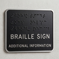 Plaque tactile en braille personnalisée conforme ADA, en acier inoxydable, étanche, pour hôtel, toilettes, accès handicapés, signalisation murale