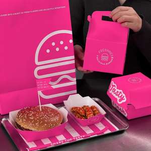 Boîte à hamburger à emporter, emballage personnalisé pour frites, boîte à poulet frit, boîte à fast-food <span class=keywords><strong>en</strong></span> papier pour <span class=keywords><strong>livraison</strong></span> - Product Image 1
