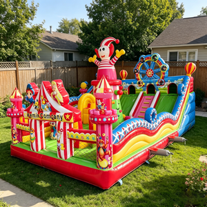 Château gonflable sur le thème du <span class=keywords><strong>cirque</strong></span> avec toboggan, château gonflable commercial en PVC pour les fêtes d'enfants, amusement en plein air - Product Image 1