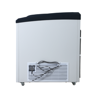Congélateur coffre électrique portable en acier inoxydable avec compresseur et porte coulissante pour crème glacée 156L pour usage domestique et commercial