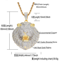 OUGEPHELI Vente en gros Collier de bijoux avec pendentifs breloques en laiton écologique, zircon cubique CZ, motif animal, style Hip Hop, tendance