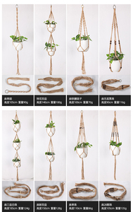 Soporte Colgante para Plantas de 4 Patas, Soporte Natural para Macetas con Decoración de Cuentas de Madera y Anillo de Metal - Product Image 6
