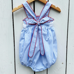 <span class=keywords><strong>Robe</strong></span> <span class=keywords><strong>d</strong></span>'<span class=keywords><strong>été</strong></span> pour bébé fille 4 juillet, bleue, <span class=keywords><strong>à</strong></span> carreaux vichy, avec bordure picot et broderie personnalisée, <span class=keywords><strong>bretelles</strong></span> spaghetti - Product Image 3