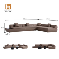 Canapé d'angle américain personnalisable, mobilier moderne de luxe élégant, canapé modulaire en forme de L en bois et cuir pour salon