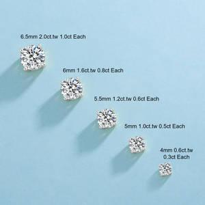 Pendientes de Oro con Moissanita Redonda VVS de 1CT, Plata de Ley 925 Hipoalergénica, para Hombre y Mujer, Venta al por Mayor - Product Image 6