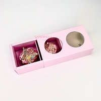 Boîte d'emballage pour macaron simple de haute qualité avec logo personnalisé, mini tiroirs à macarons mignons en 2 pièces, revêtement UV et gaufrage