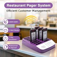 Système d'appel de file d'attente pour restaurant avec 16 téléavertisseurs de table |   Système d'appel sans fil pour les clients pour la récupération de plats