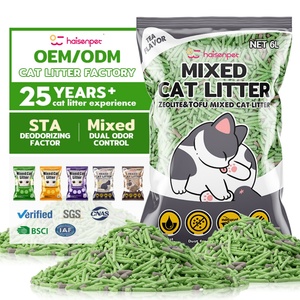 HAISEN Natural Flushable Tofu Strong Clumping White Pink Blue Colorful Kitty <b>Cat</b> <b>Litter</b> with Custom Logo Fragrance Package OEM - Product Image 1