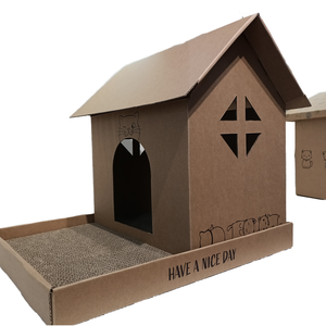 تخصيص OEM/ODM أثاث للقطط مقاوم للماء من الورق المقوى المموج، لعبة خدش مستطيلة بالكاتنيب، عش، بيت قطط، قفص قطط - Product Image 1