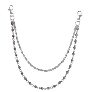 yueli Double <b>Cross</b> Chain Waist Chain Tibetan <b>Silver</b> Denim Pants Accessory Casual Street Style Hip Hop Punk Fashion Body Chain - Product Image 5