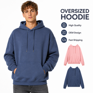 High Quality Soft Combed Cotton Heavyweight Bocx Fit Oversized <b>Plain</b> Minimalist Anti-Shrinkage Breathable Pullover <b>Men</b> <b>Hoodie</b> - Product Image 1