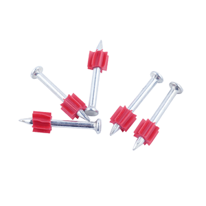 Chiodo per Sparachiodi in Alluminio con Gambo Liscio per Applicazioni su Acciaio e Calcestruzzo, con Rondella Rossa, Fornitura Diretta dalla Fabbrica - Product Image 1