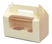 Boîte à Cupcake en papier personnalisée 2020, boîte à faveur de fête de mariage, emballage de gâteau, boîte à gâteau avec fenêtre en PVC transparent