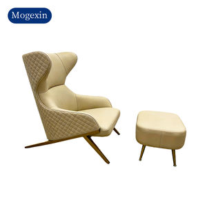 Modern Luxury Leather Chaise Lounge <b>Chair</b> with Ottoman for Outdoor & Living Room Use Hotel Villa Leisure Furniture - Product Image 6