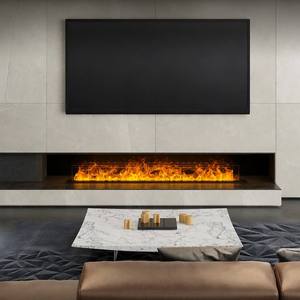 Foyer à vapeur d'eau en <span class=keywords><strong>marbre</strong></span> de style italien moderne avec support TV Décoration intérieure d'hôtel et de villa Foyer électrique à flamme LED - Product Image 2