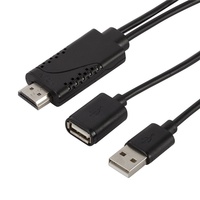 Cable Convertidor HDMI HD de Doble Cabezal Tipo C y USB A, Cable de Duplicación de Pantalla 1080P Compatible con Teléfonos Celulares IOS y Android
