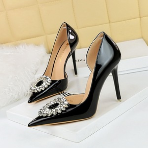 2025 Pointed Crystal Buckle Sandals Stiletto High <b>Heels</b> <b>Red</b> Women's Shoes - Product Image 5
