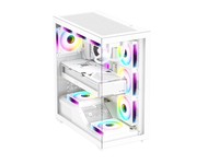 Casing Komputer ATX Baru Mid-tower Gaming dengan Kaca Tempered, Casing CPU Desktop Transparan, Casing PC B1401