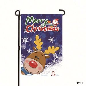 Bandera Decorativa para Exteriores de Doble Cara, Estilo Rústico, Color Rojo Oscuro/Verde, 28x40 Pulgadas, de Poliéster, para Jardín o Porche, con Soporte para Poste, Feliz Navidad - Product Image 6