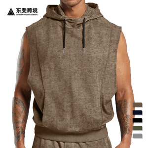 Camiseta sin Mangas con Capucha para Hombre, Marca Temu, Color Gris, Poliéster, Dobladillo Redondo, Estilo Casual y Urbano - Product Image 6