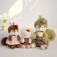 Adorable jouet en peluche écureuil brun pour bébé, vente en gros, usine de jouets, échantillon gratuit
