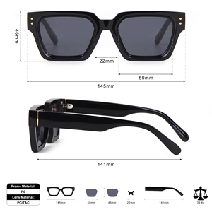 Gafas de Sol de Lujo Personalizadas Premium para Mujer, Gafas de Sol Cuadradas de Marca Negra para Hombre - Product Image 5