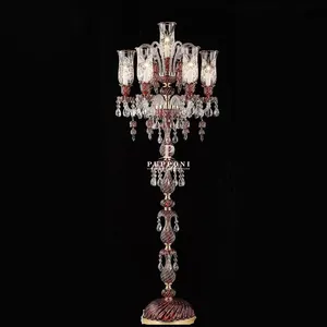 Luxury Lighting Retro Wedding Decoration Glass Bedside Bedroom Study Designer Chandelier Crystal Red Table Lamps