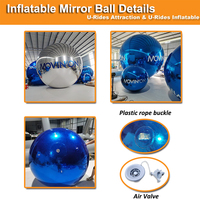 Coloré PVC arc-en-ciel ballon modèle gonflable Chrome boule miroir pour événement décoration boule à neige Type publicité gonflables