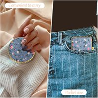 Retro Floral Makeup Compact Small Pocket Purse Mirrors Beauty Handheld Folding Portable Travel Mirror for Women