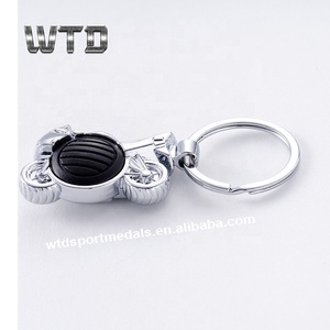 Hot selling Motorcycle shape metal and leather keychain custom car logo leather keychain - Product Image 3