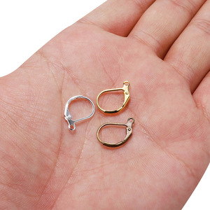 Metal D Shape Spring French Earring Hooks For Earring Making Silver Gold Antique <b>Bronze</b> Rhodium Gunmetal Plated Copper Findings - Product Image 5