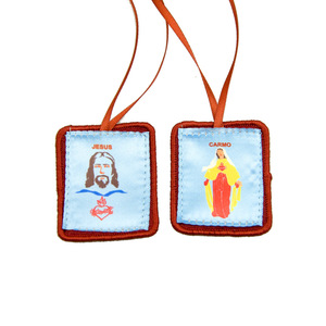 Escapularios rojos Collar católico Jesús Carmo Protección Joyería devocional Escapularios católicos - Product Image 3