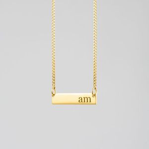 <span class=keywords><strong>Collana</strong></span> in Acciaio Inossidabile <span class=keywords><strong>con</strong></span> Incisione <span class=keywords><strong>del</strong></span> <span class=keywords><strong>Nome</strong></span>, Catena Geometrica Semplice in Acciaio al Titanio - Product Image 2