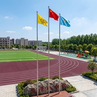 Drapeaux de terrain de jeu scolaires personnalisés en acier inoxydable/aluminium, imperméables et durables, avec options OEM