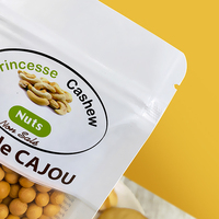 Sachet Doypack Personnalisé en Papier Kraft Blanc avec Fenêtre, Refermable, pour Aliments Secs et Noix