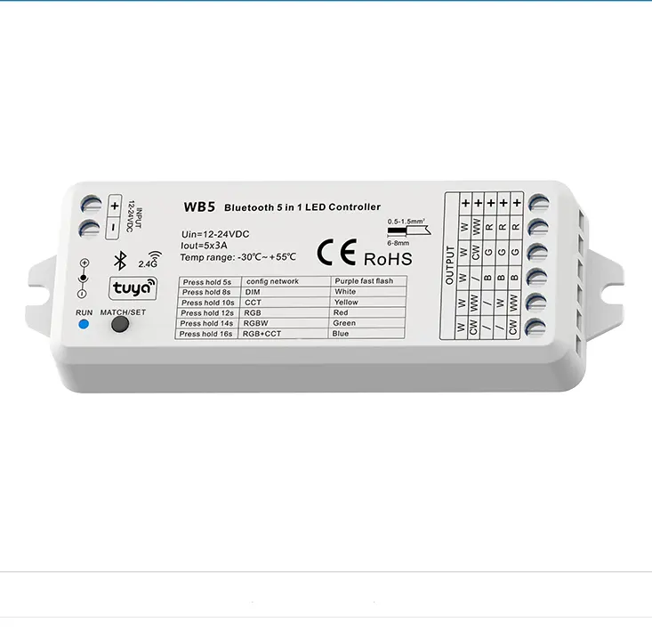 SKYDANCE WB5 5 in1 control RGB+CCT Wireless remote control RF LED Controller