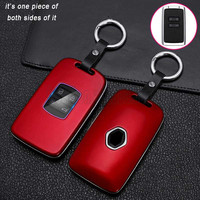 Housse de porte-clés de voiture en fibre de carbone, pour renault, espace, koleos, kadjar, megane, talisman, télécommande, chaîne, accessoires