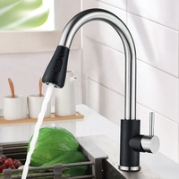 Robinet de cuisine moderne à poignée unique avec douchette extractible, design anti-éclaboussures robuste, construction durable pour usage hôtelier