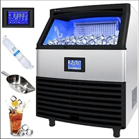 Machine à glaçons complètement automatique commerciale d'acier inoxydable 80KG-120kg capacité de stockage de la machine à glace de barre d'hôtel 100kg forme de glace de croissant