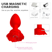 Plug anal en forme de rose avec télécommande vibrante pour le plaisir féminin et le massage corporel