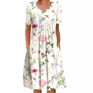 Mode femmes élégantes robe lâche tenue décontractée femmes robe imprimée nouveau tempérament - Product Image 6